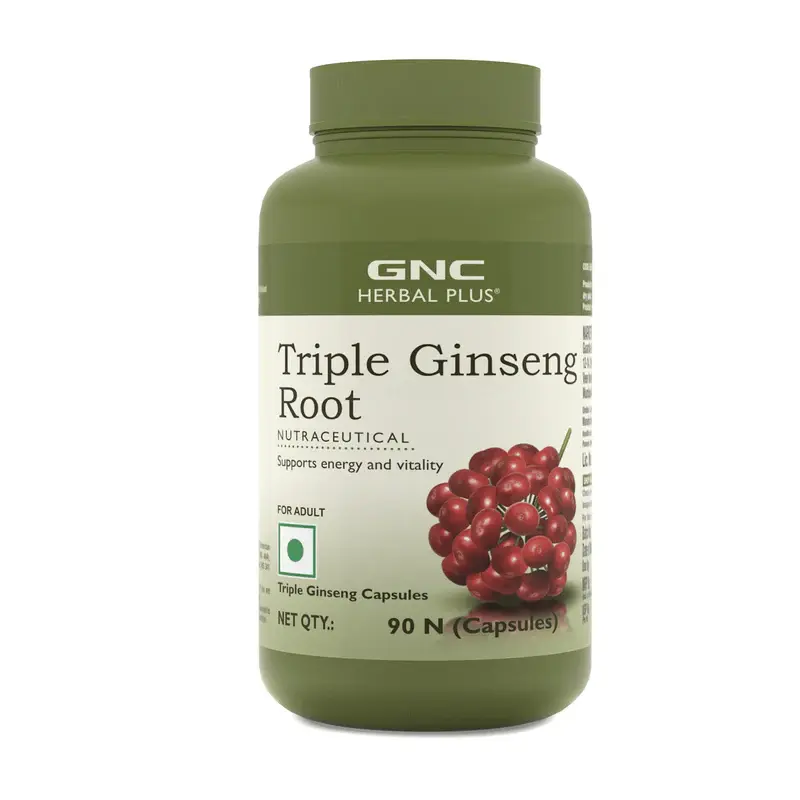 GNC| GNC HERBAL PLUS  TRIPLE GINSENG ROOT|90 Capsule