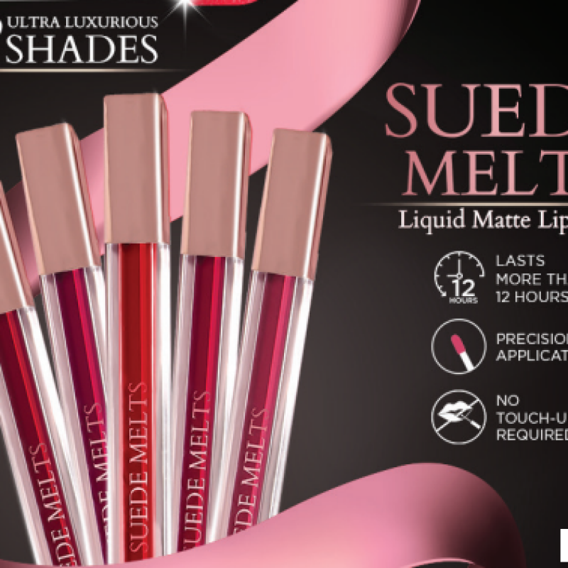 Suede Melts Liquid Matte Lipstick – 12 Ultra Luxurious Shades (5 ml Each)
