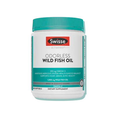 SWISSE|ODOURLESS 4X  STRENGTH WILD  FISH OIL 1800mg|60N Tablets